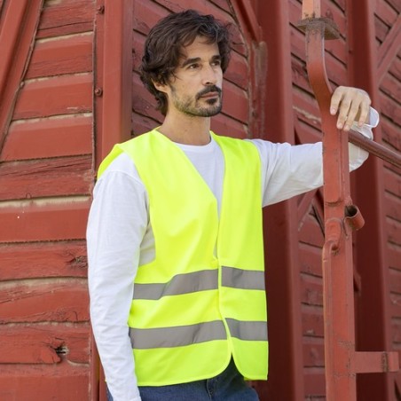 Gilet Réfléchissant Personnalisé Haute Visibilité Kross pas cher Matières : polyester Taille textile : XL Couleurs : jaune goodi
