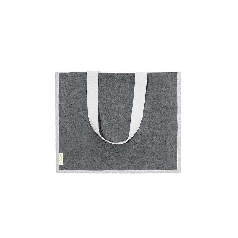 Sac Éco-responsable et Pratique Personnalisé de Shopping Talara pas cher Matières : coton recyclé Couleurs : noir objet promotio
