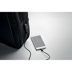 Sac à dos  300D RPET pour ordinateur - SEOUL personnalisé pas cher Matières : PET Couleurs : noir objet promotionnel éco-respons