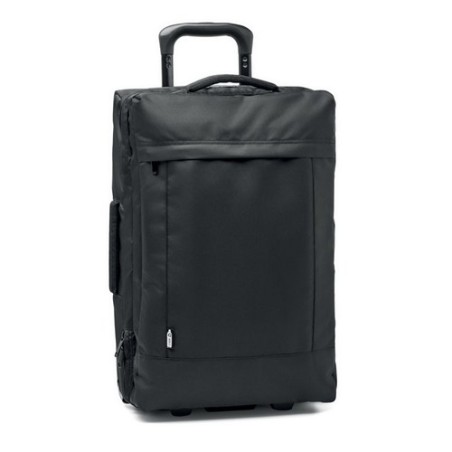 Trolley personnalisé en RPET 600D - Idéal pour vos voyages ARTIC Matières : PET recyclé Couleurs : noir