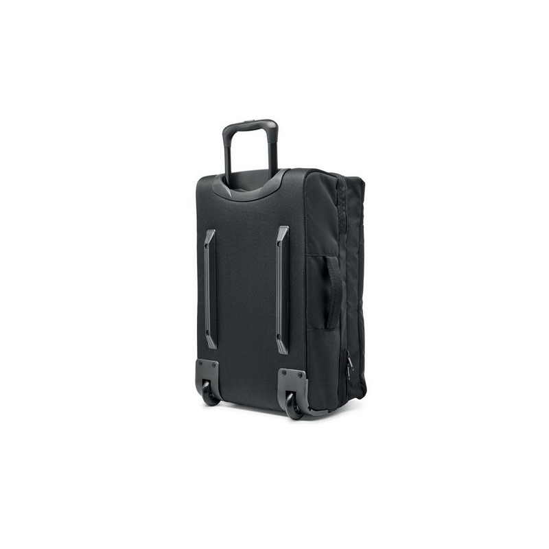 Trolley personnalisé en RPET 600D - Idéal pour vos voyages ARTIC Matières : PET recyclé Couleurs : noir personnalisable avec vot