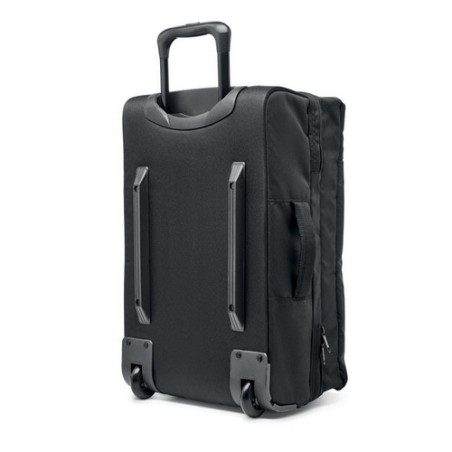 Trolley personnalisé en RPET 600D - Idéal pour vos voyages ARTIC Matières : PET recyclé Couleurs : noir personnalisable avec vot