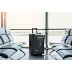 Trolley personnalisé en RPET 600D - Idéal pour vos voyages ARTIC Matières : PET recyclé Couleurs : noir marquage laser ultra pré