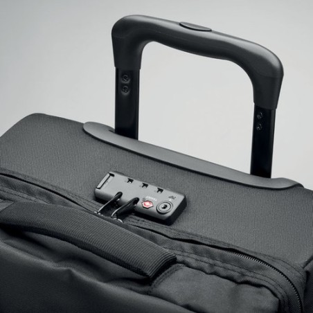 Trolley personnalisé en RPET 600D - Idéal pour vos voyages ARTIC Matières : PET recyclé Couleurs : noir livraison express 24h 48