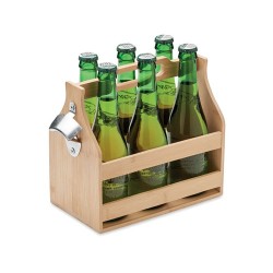 Caisse à bouteilles  en bambou - CABAS Matières : bambou Couleurs : bois cadeau entreprise pas cher