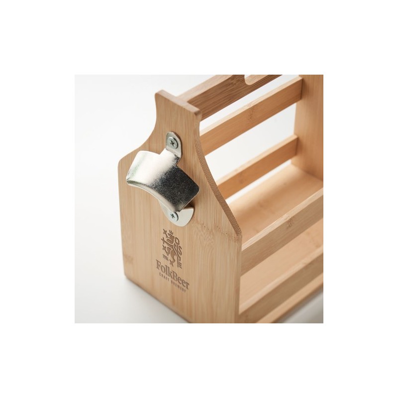 Caisse à bouteilles  en bambou - CABAS Matières : bambou Couleurs : bois goodies publicitaire événementiel