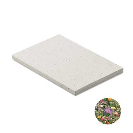Carnet A5  à couverture en papier semence - SEED BOOK Matières : papier Couleurs : blanc