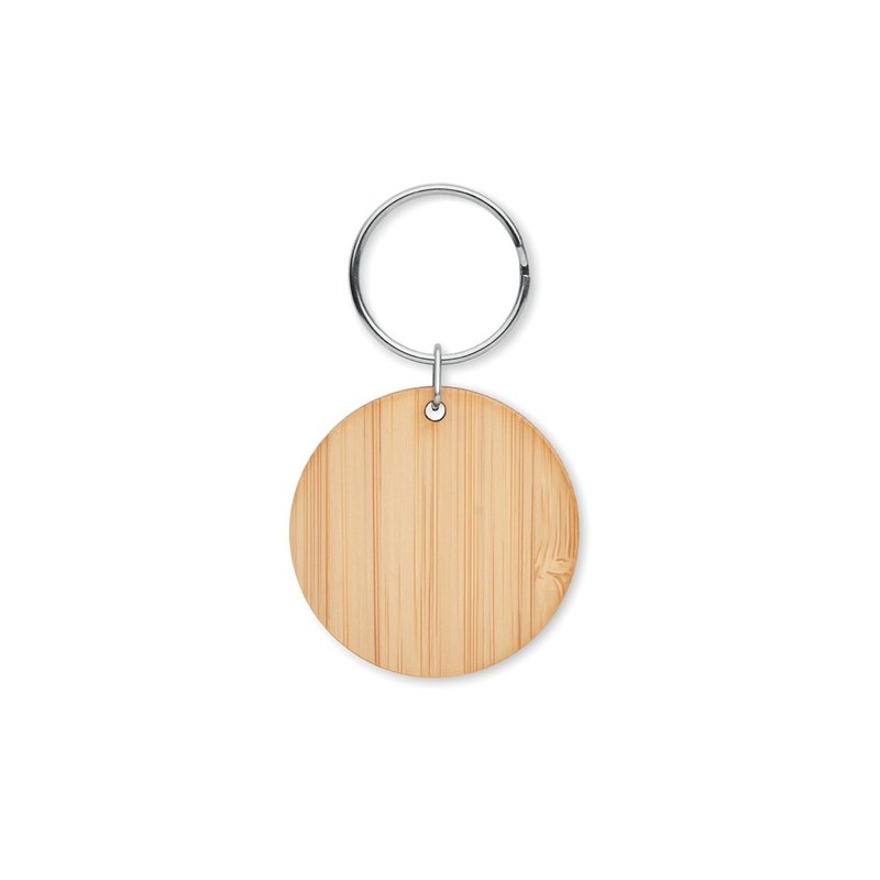 Porte-clés ronds s en bambou - ROUNDBOO Matières : bambou Couleurs : bois personnalisable avec votre logo