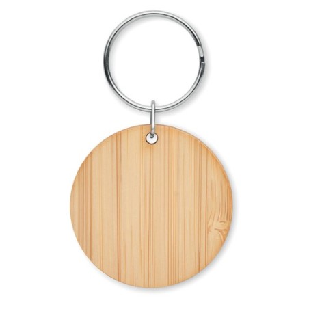 Porte-clés ronds s en bambou - ROUNDBOO Matières : bambou Couleurs : bois personnalisable avec votre logo