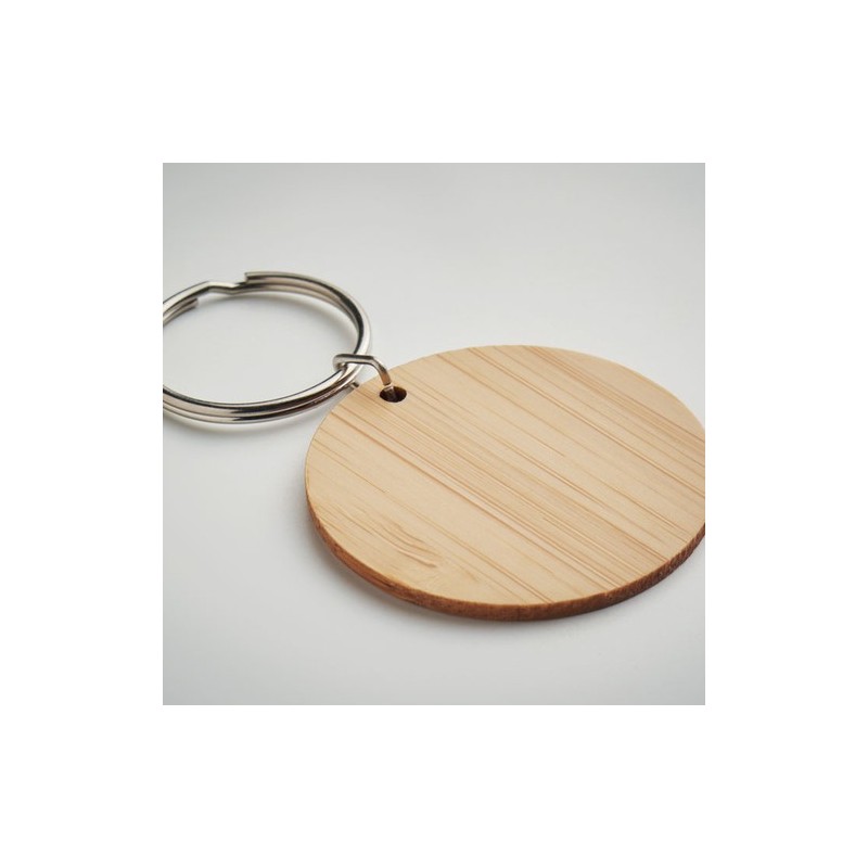 Porte-clés ronds s en bambou - ROUNDBOO Matières : bambou Couleurs : bois goodies publicitaire événementiel