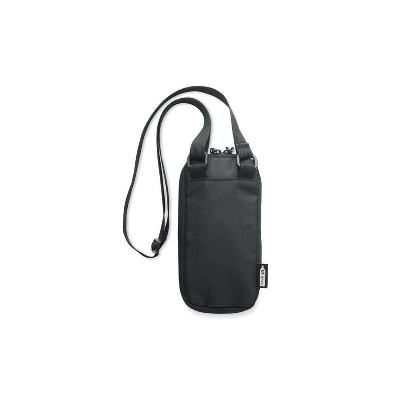 Sacoche pour smartphone durable et personnalisée VALLEY WALLET Matières : PET recyclé Couleurs : noir cadeau entreprise pas cher