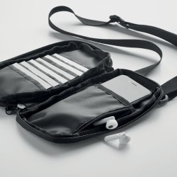 Sacoche pour smartphone durable et personnalisée VALLEY WALLET Matières : PET recyclé Couleurs : noir impression haute définitio