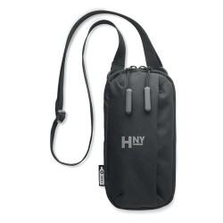 Sacoche pour smartphone durable et personnalisée VALLEY WALLET Matières : PET recyclé Couleurs : noir marquage laser ultra préci