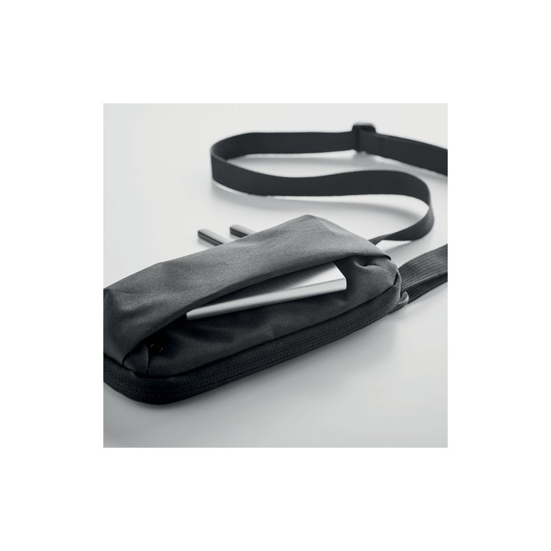 Sacoche pour smartphone durable et personnalisée VALLEY WALLET Matières : PET recyclé Couleurs : noir livraison express 24h 48h