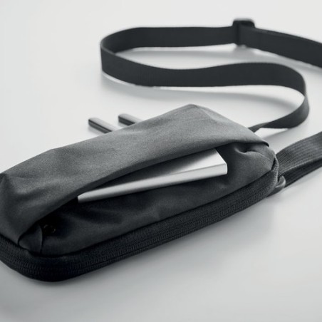 Sacoche pour smartphone durable et personnalisée VALLEY WALLET Matières : PET recyclé Couleurs : noir livraison express 24h 48h
