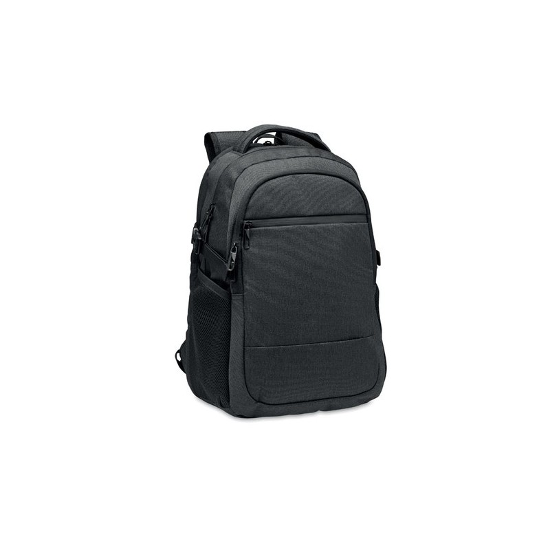 Sacoche Éco-responsable Personnalisable RPET 600D pour Ordinateur HANA Matières : PET recyclé Couleurs : noir