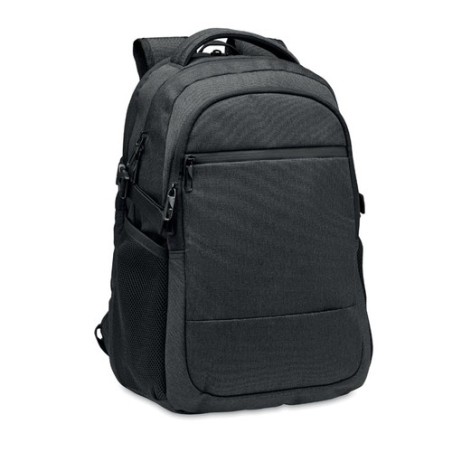 Sacoche Éco-responsable Personnalisable RPET 600D pour Ordinateur HANA Matières : PET recyclé Couleurs : noir