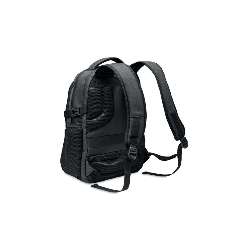 Sacoche Éco-responsable Personnalisable RPET 600D pour Ordinateur HANA Matières : PET recyclé Couleurs : noir personnalisable av