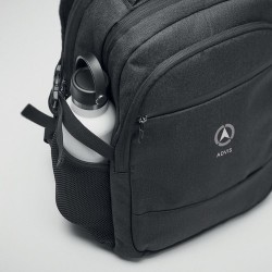 Sacoche Éco-responsable Personnalisable RPET 600D pour Ordinateur HANA Matières : PET recyclé Couleurs : noir impression haute d