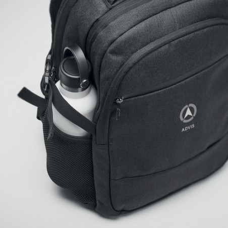 Sacoche Éco-responsable Personnalisable RPET 600D pour Ordinateur HANA Matières : PET recyclé Couleurs : noir impression haute d