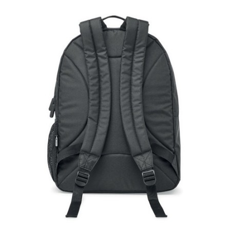Sac à dos ordinateur  RPET 300D - VALLEY BACKPACK Matières : PET recyclé Couleurs : noir personnalisable avec votre logo