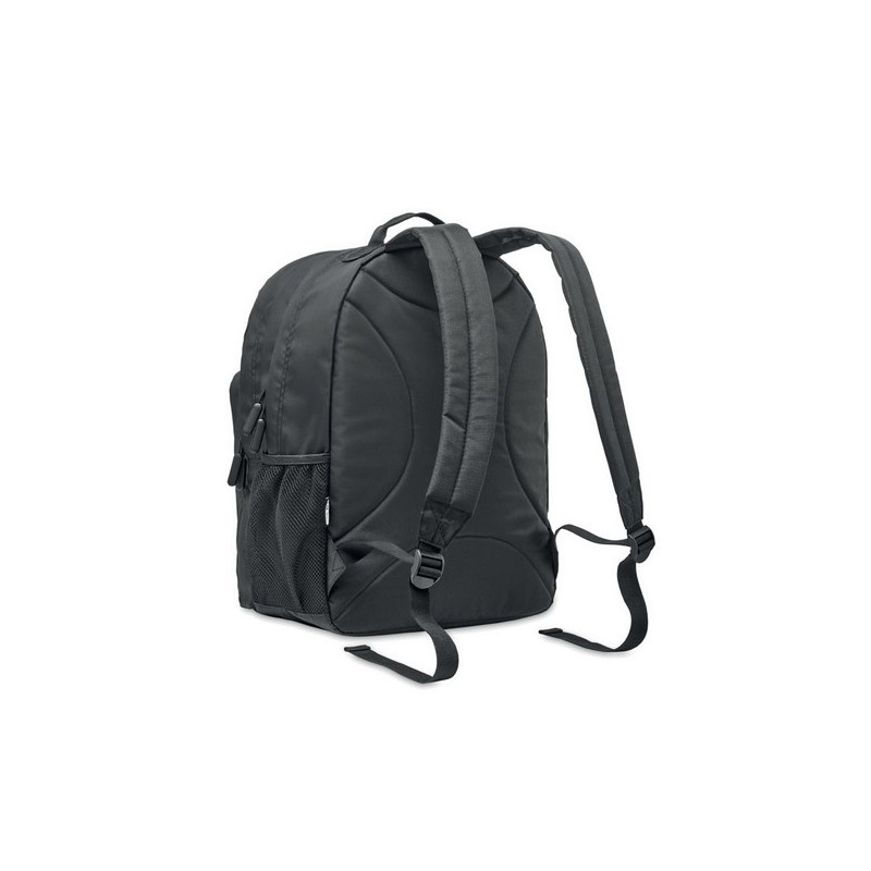 Sac à dos ordinateur  RPET 300D - VALLEY BACKPACK Matières : PET recyclé Couleurs : noir cadeau entreprise pas cher
