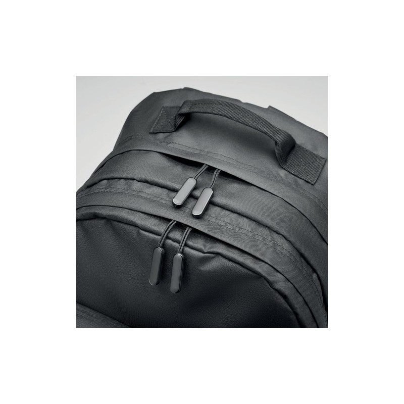Sac à dos ordinateur  RPET 300D - VALLEY BACKPACK Matières : PET recyclé Couleurs : noir goodies publicitaire événementiel