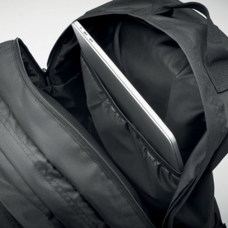 Sac à dos ordinateur  RPET 300D - VALLEY BACKPACK Matières : PET recyclé Couleurs : noir livraison express 24h 48h