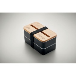 Lunchbox Éco-responsable en PP Recyclé Personnalisée WINT Matières : polypropylène (PP) Couleurs : noir marquage laser ultra pré