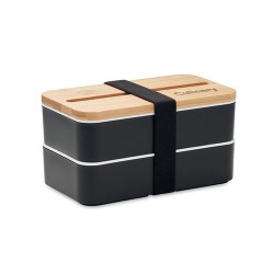 Lunchbox Éco-responsable en PP Recyclé Personnalisée WINT Matières : polypropylène (PP) Couleurs : noir cadeau collaborateur pre