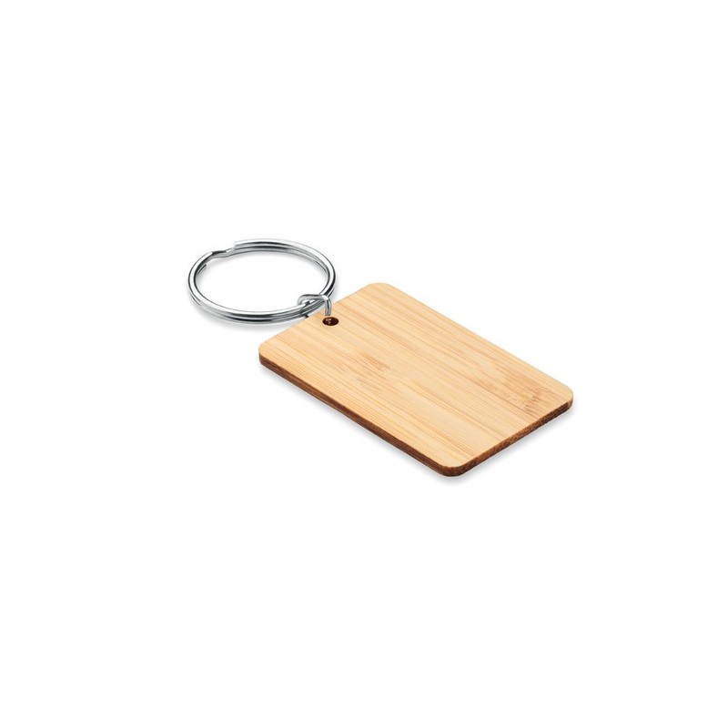 Porte-clés rectangulaire en bambou personnalisé ANGLEBOO Matières : bambou Couleurs : bois