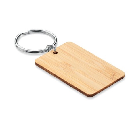 Porte-clés rectangulaire en bambou personnalisé ANGLEBOO Matières : bambou Couleurs : bois