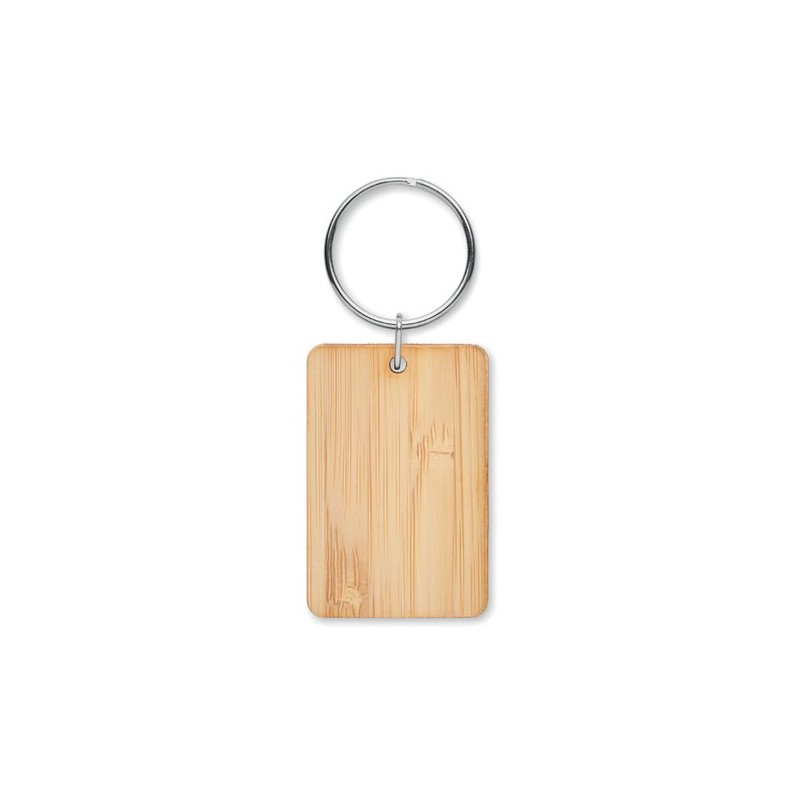 Porte-clés rectangulaire en bambou personnalisé ANGLEBOO Matières : bambou Couleurs : bois personnalisable avec votre logo