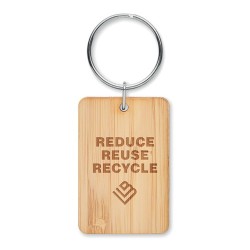 Porte-clés rectangulaire en bambou personnalisé ANGLEBOO Matières : bambou Couleurs : bois cadeau entreprise pas cher