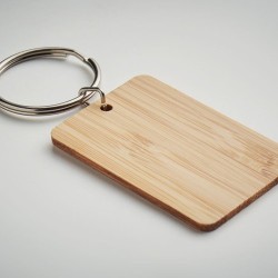 Porte-clés rectangulaire en bambou personnalisé ANGLEBOO Matières : bambou Couleurs : bois goodies publicitaire événementiel