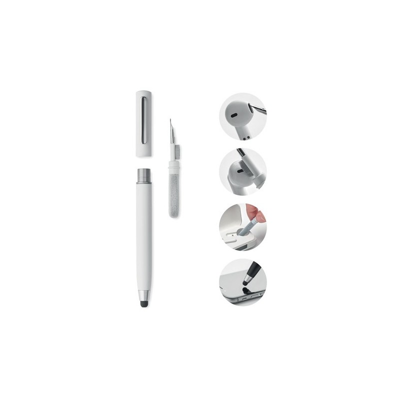 Set de nettoyage stylo stylet pratique personnalisé CLEANPEN Matières : ABS Couleurs : blanc