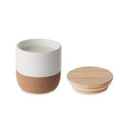 Bougie Parfumée Éco-responsable en Cire Végétale 80 g MENKAURE Matières : grès Couleurs : blanc