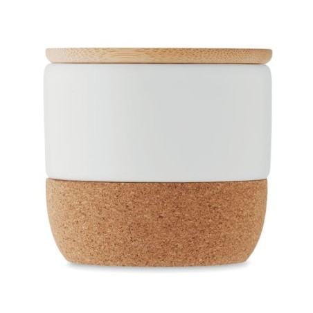 Bougie Parfumée Éco-responsable en Cire Végétale 80 g MENKAURE Matières : grès Couleurs : blanc personnalisable avec votre logo