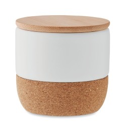 Bougie Parfumée Éco-responsable en Cire Végétale 80 g MENKAURE Matières : grès Couleurs : blanc cadeau entreprise pas cher