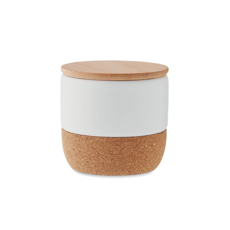 Bougie Parfumée Éco-responsable en Cire Végétale 80 g MENKAURE Matières : grès Couleurs : blanc cadeau entreprise pas cher
