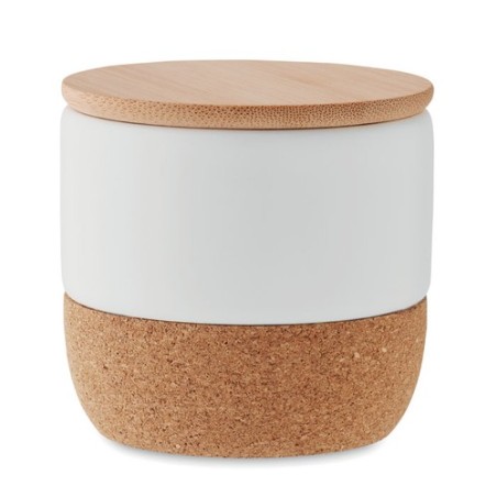 Bougie Parfumée Éco-responsable en Cire Végétale 80 g MENKAURE Matières : grès Couleurs : blanc cadeau entreprise pas cher