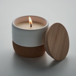 Bougie Parfumée Éco-responsable en Cire Végétale 80 g MENKAURE Matières : grès Couleurs : blanc impression haute définition