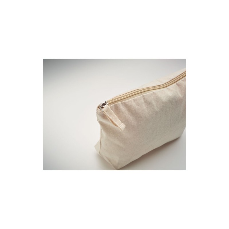 Trousse Éco-responsable Personnalisée Commerce Équitable OSOLE COS Matières : coton Couleurs : beige marquage laser ultra précis