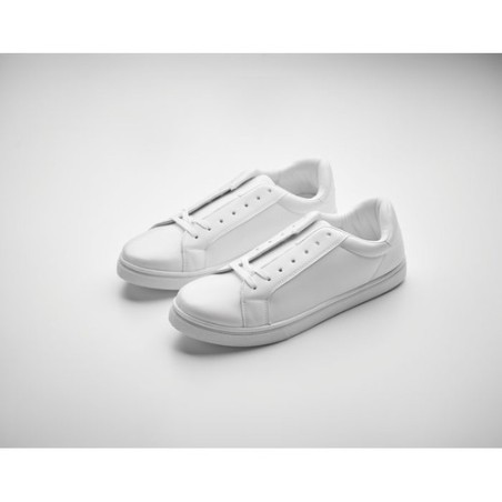 Baskets Personnalisées en PU Confortables et Élégantes Taille 45 Blancos Matières : PU Couleurs : blanc marquage laser ultra pré