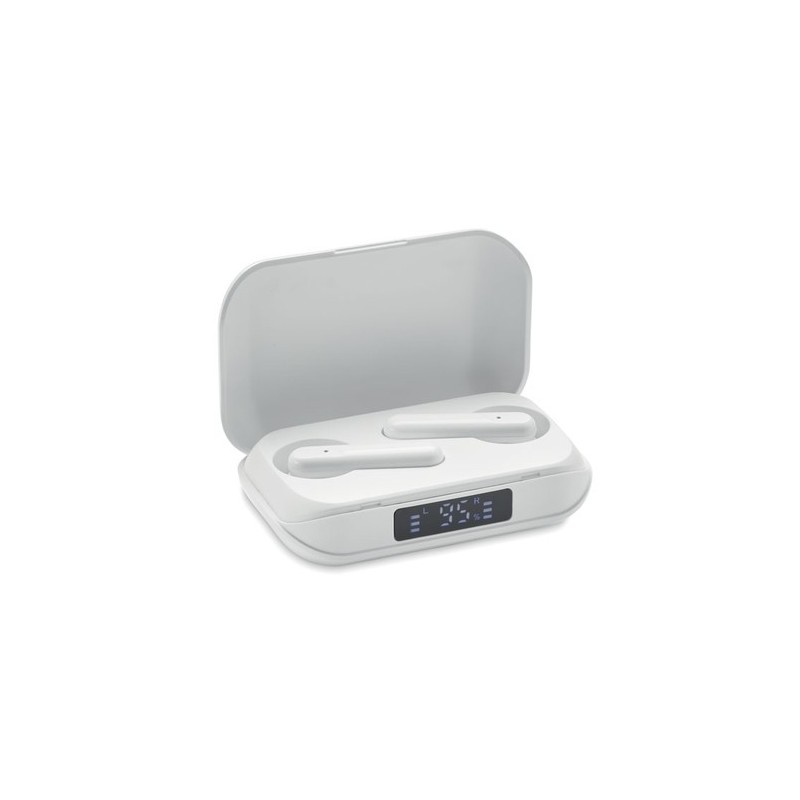Écouteurs TWS Recyclés Personnalisés en ABS - Quaver Matières : ABS Couleurs : blanc personnalisable avec votre logo