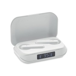 Écouteurs TWS Recyclés Personnalisés en ABS - Quaver Matières : ABS Couleurs : blanc impression haute définition