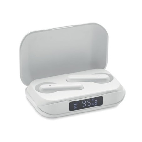 Écouteurs TWS Recyclés Personnalisés en ABS - Quaver Matières : ABS Couleurs : blanc impression haute définition