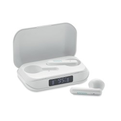 Écouteurs TWS Recyclés Personnalisés en ABS - Quaver Matières : ABS Couleurs : blanc marquage laser ultra précis