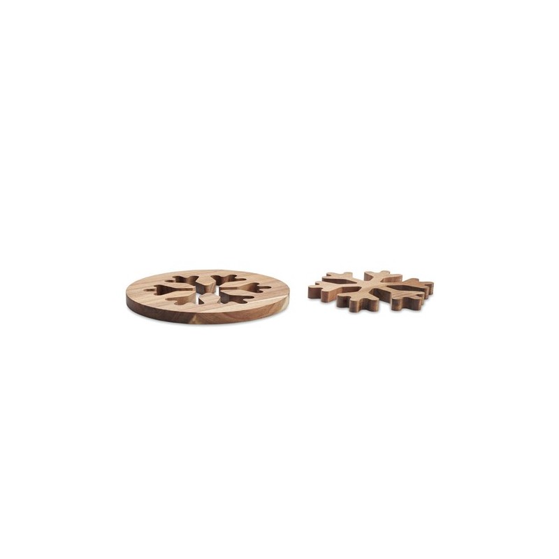 Dessous de Plat en Acacia - Lot de 2 Design Élégant Dessous de Plat en Acacia - Lot de 2 Design Élégant
