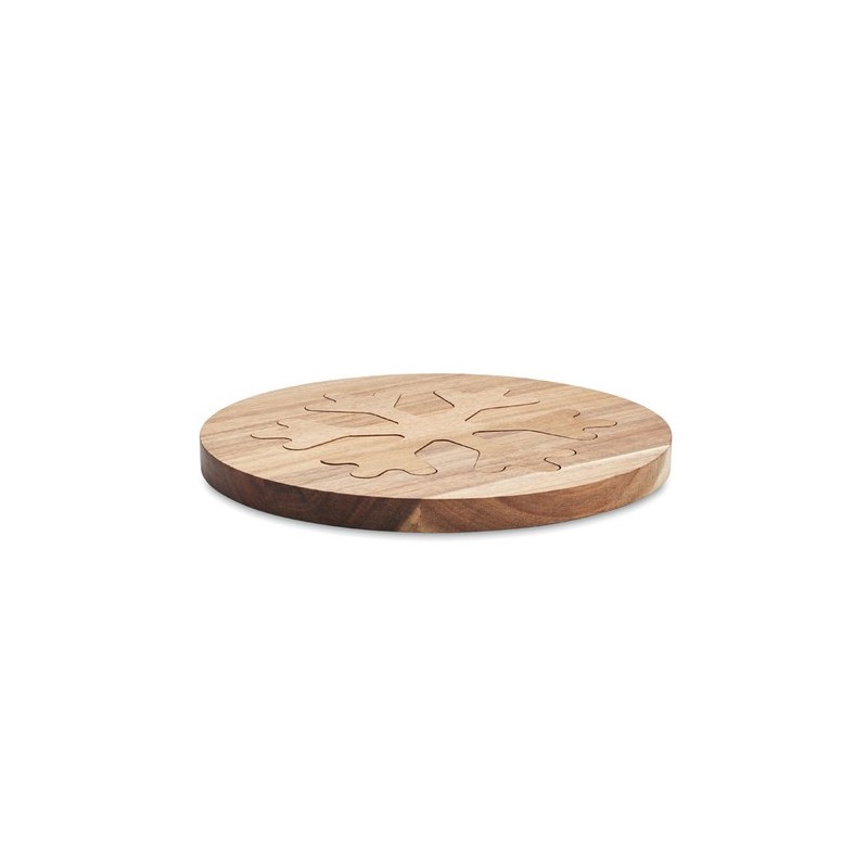 Dessous de Plat Fonctionnel et Élégant en Acacia Matières : bois Couleurs : bois personnalisable avec votre logo